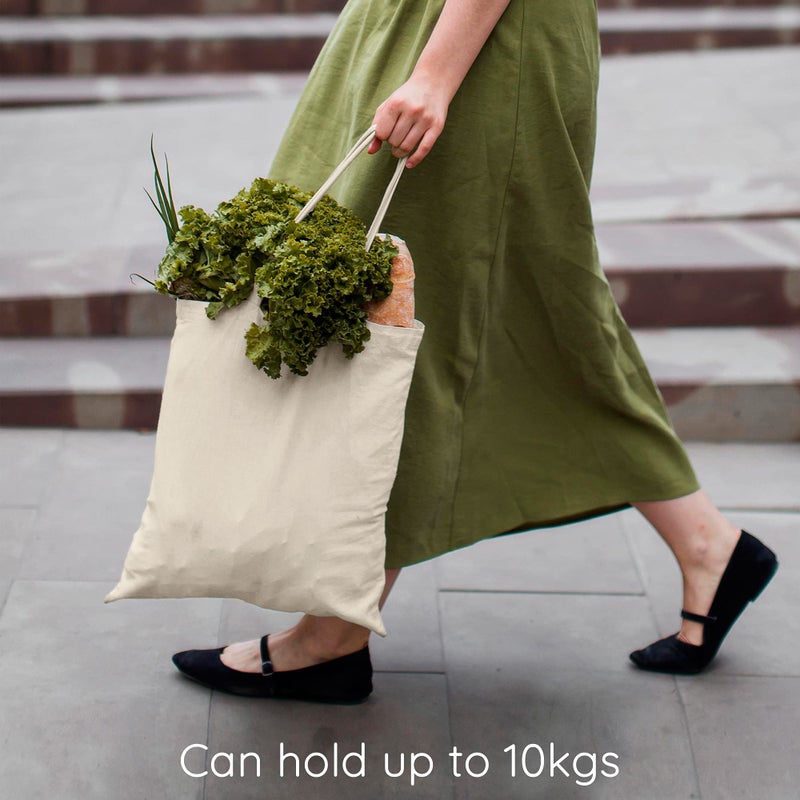 Ecoright Canvas Reusable Cotton Tote Bag for Women, for School, Grocery, Shopping, Beach & Gifts for Womens - Image 2